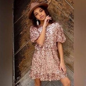 Joyfolie Gold Sequin Dress